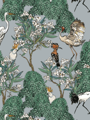 BIRDS IN OLEANDER FLOWERS | SEAMLESS PATTERN
