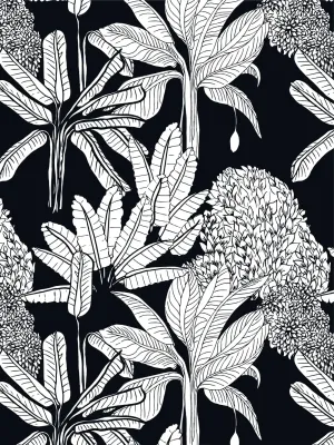 BLACK AND WHITE JUNGLE | SEAMLESS PATTERN BLACK AND WHITE JUNGLE | SEAMLESS PATTERN