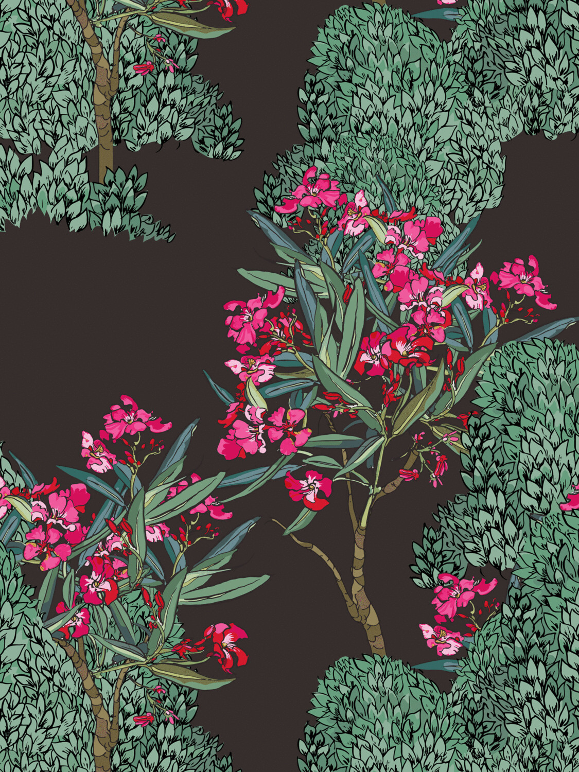 OLEANDER GARDEN | SEAMLESS PATTERN OLEANDER GARDEN | SEAMLESS PATTERN