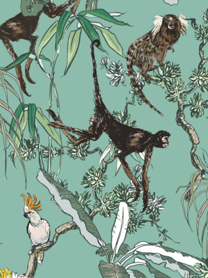 CHINOISERIE MONKEYS | SEAMLESS PATTERN CHINOISERIE MONKEYS | SEAMLESS PATTERN