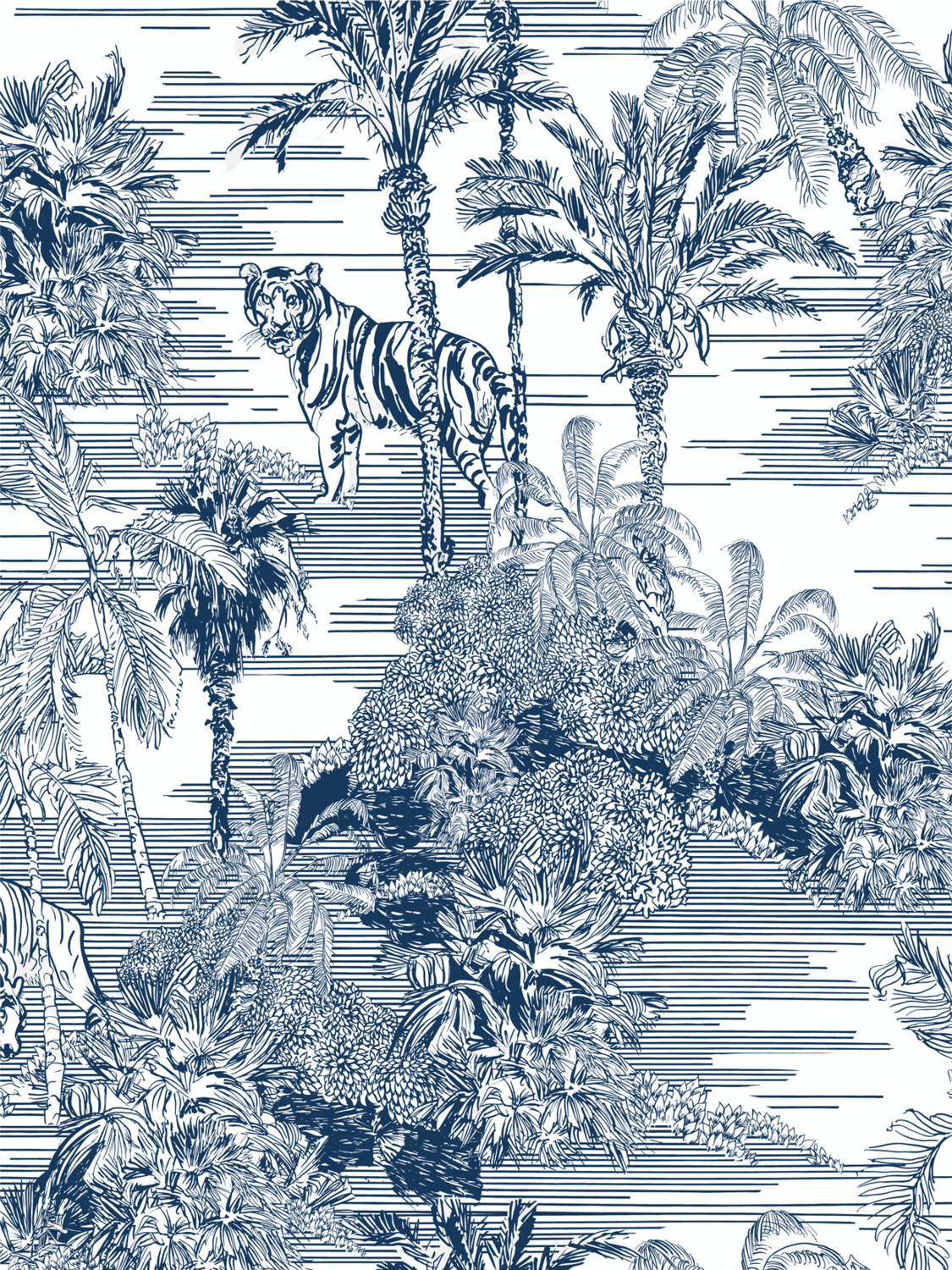 TIGERS ON FORGOTTEN ISLES | SEAMLESS PATTERN TIGERS ON FORGOTTEN ISLES | SEAMLESS PATTERN