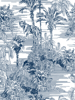 TIGERS ON FORGOTTEN ISLES | SEAMLESS PATTERN TIGERS ON FORGOTTEN ISLES | SEAMLESS PATTERN