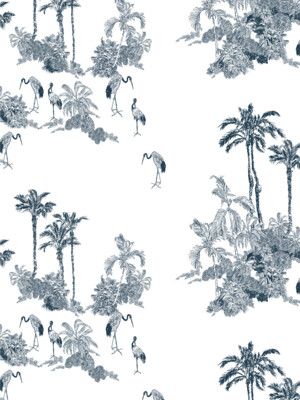CRANE BIRDS ON TROPICAL ISLAND | SEAMLESS PATTERN CRANE BIRDS ON TROPICAL ISLAND | SEAMLESS PATTERN