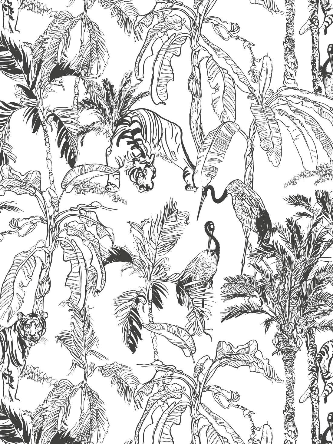 HIDDEN WILDLIFE TOILE | SEAMLESS PATTERN HIDDEN WILDLIFE TOILE | SEAMLESS PATTERN