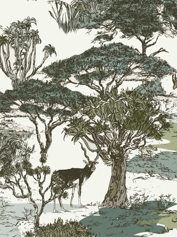 SAFARI LANDSCAPE SCENERY | SEAMLESS PATTERN