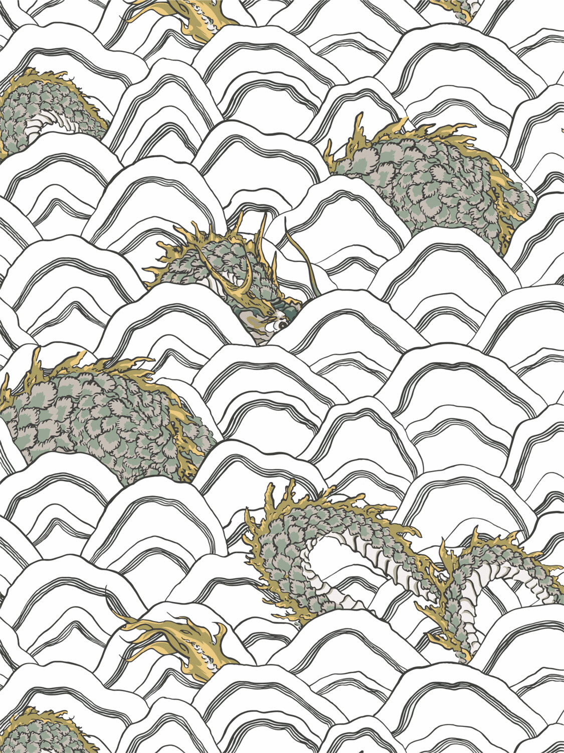 HIDING IN WAVES | SEAMLESS PATTERN HIDING IN WAVES | SEAMLESS PATTERN