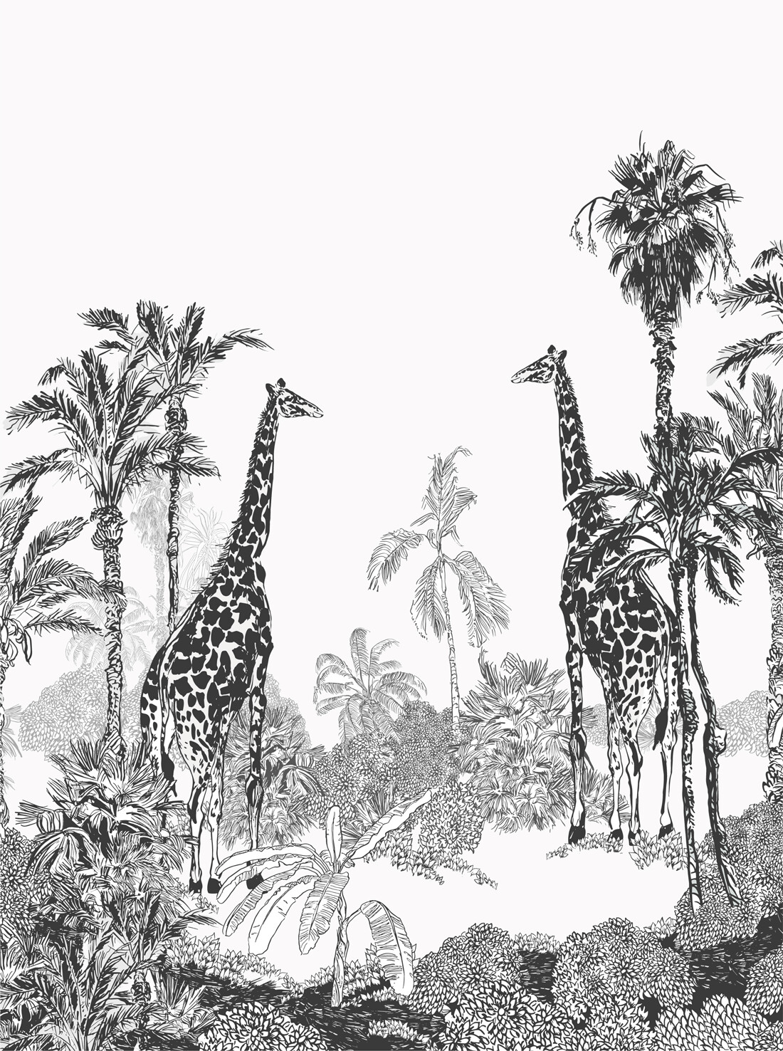 GIRAFFES AND EXOTIC WILDLIFE | SEAMLESS PANORAMA GIRAFFES AND EXOTIC WILDLIFE | SEAMLESS PANORAMA