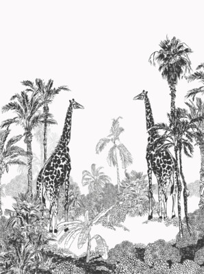 GIRAFFES AND EXOTIC WILDLIFE | SEAMLESS PANORAMA GIRAFFES AND EXOTIC WILDLIFE | SEAMLESS PANORAMA