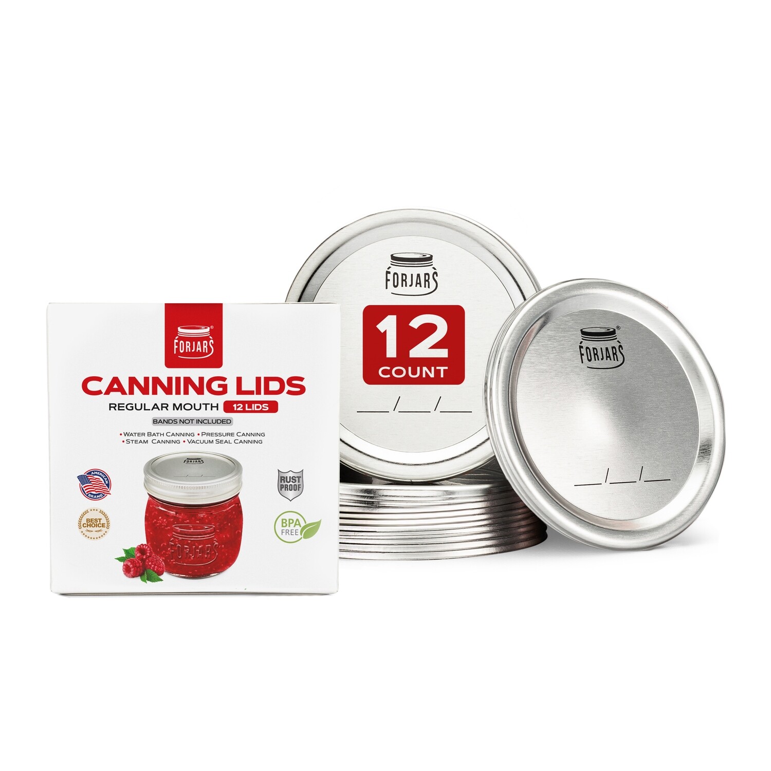 ForJars 12 Regular Mouth Canning Lids