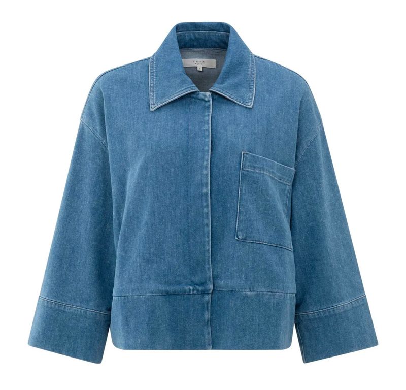 Denim jacket oversized Yaya 01-511036-502 blue denim