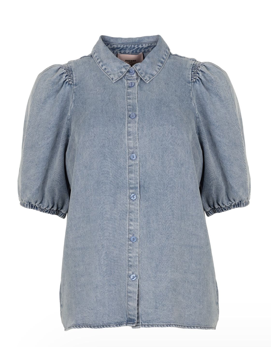 Britte Ss Blouse Mid blue Freebird
