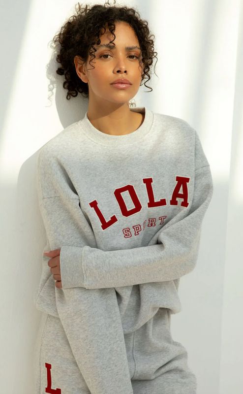Milla sweater The Lola Club grey red