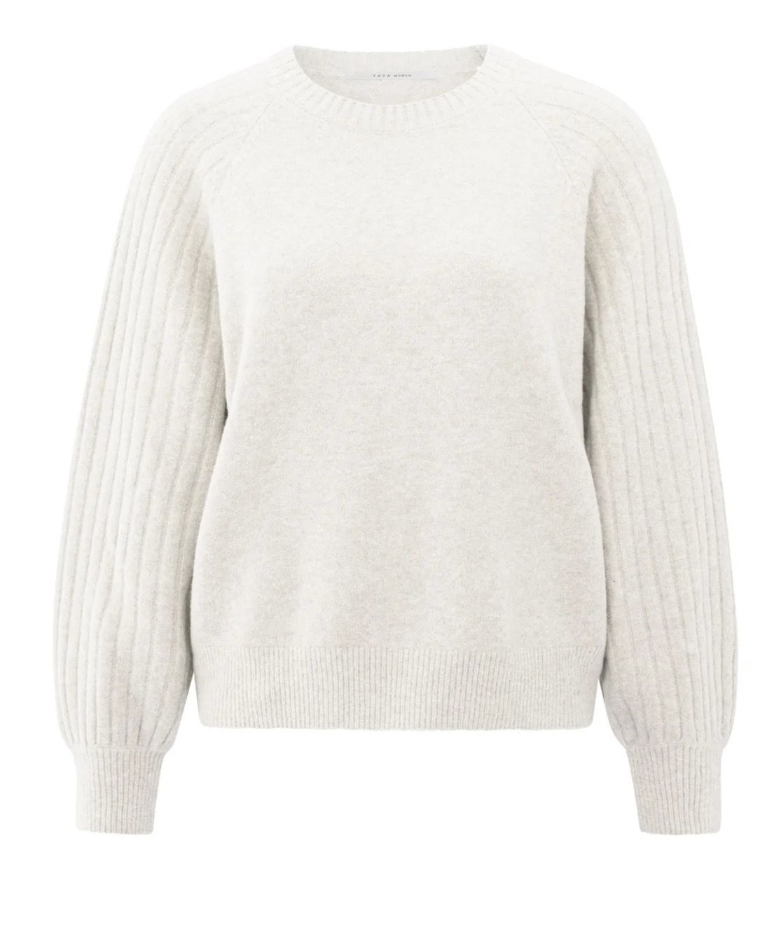 Trui met ribgebreide mouwen off-white YAYA zonder wol! 01-000410-509