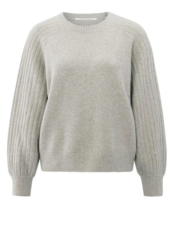 Trui met ribgebreide mouwen brownish grey YAYA zonder wol! 01-000410-509