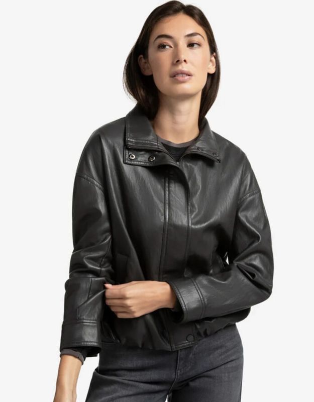 Faux leather jacket antracite brown YAYA 2-009060-509