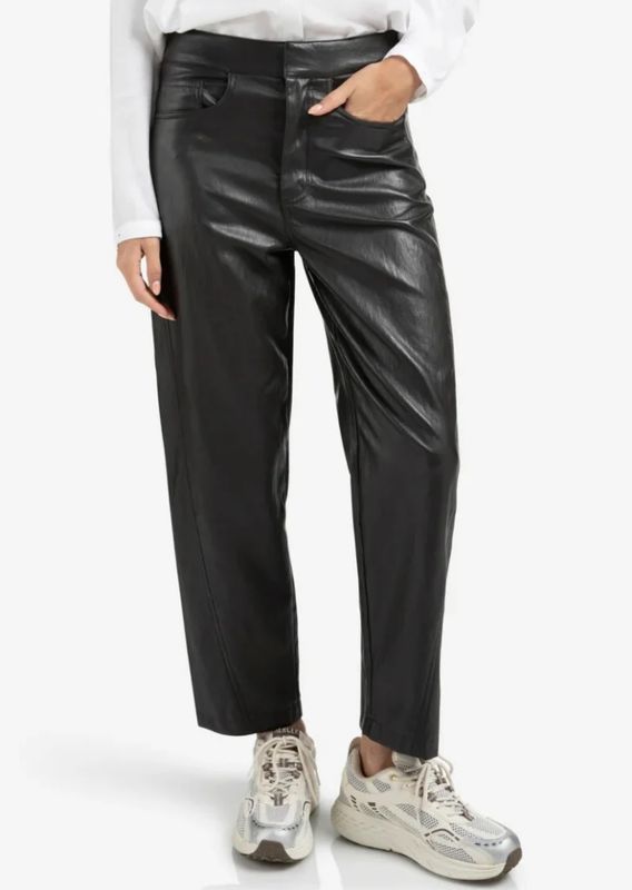 Faux leather broek antracite brown YAYA 1-309221-509