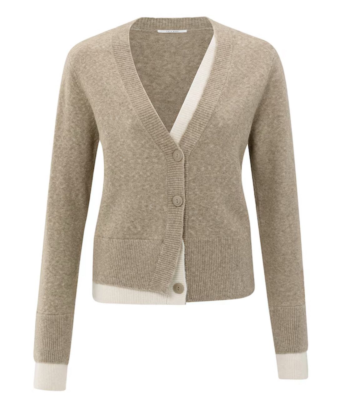 Beige v-hals vest YAYA 01-010118-509