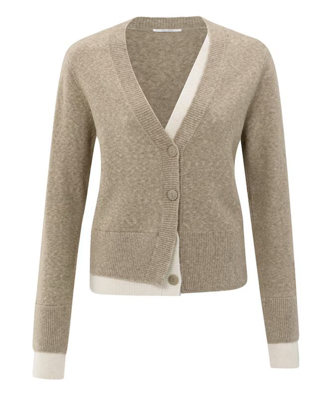 Beige v-hals vest YAYA 01-010118-509