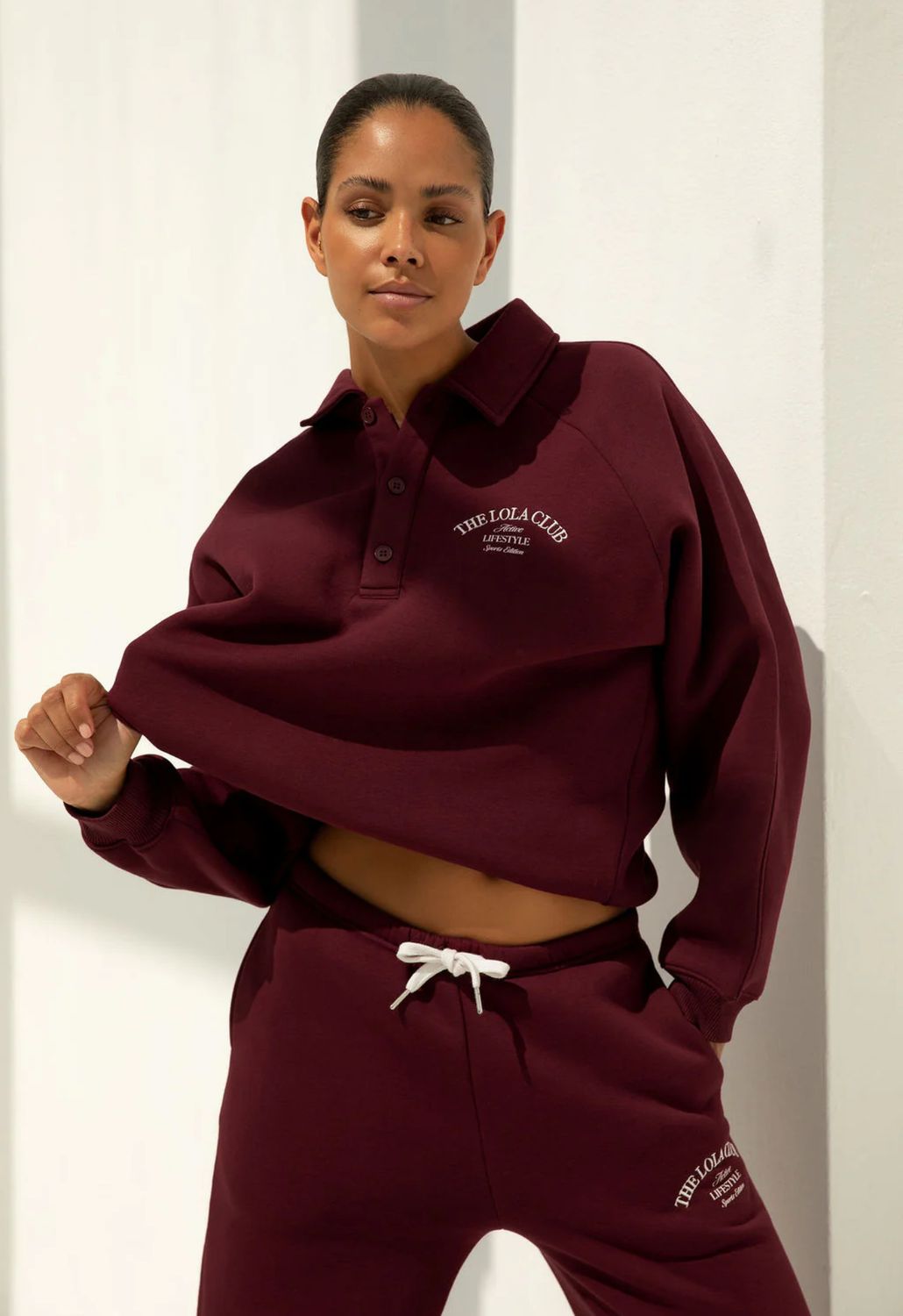 Maya Polo Sweater Cherry Red The Lola Club