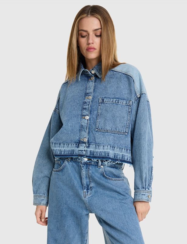 Ladies Woven Mix Denim blouse Alix the Label # #2512996502 199 Ladies Woven Mix Denim blouse Alix the Label # #2512996502 199