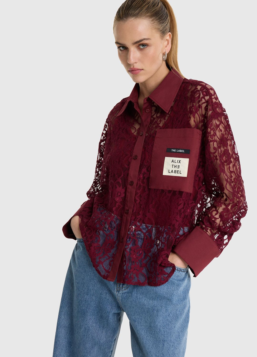 Lace blouse Bordeaux Alix the Label # #2512928493 512