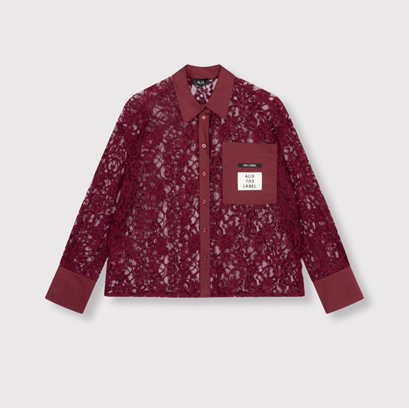 Lace blouse Bordeaux Alix the Label # #2512928493 512