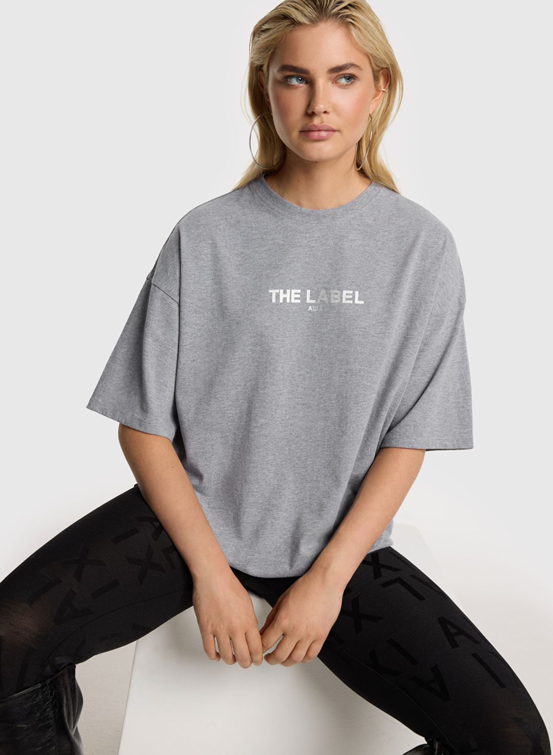 The label T-shirt soft grey melange Alix the Label #2512819457 880