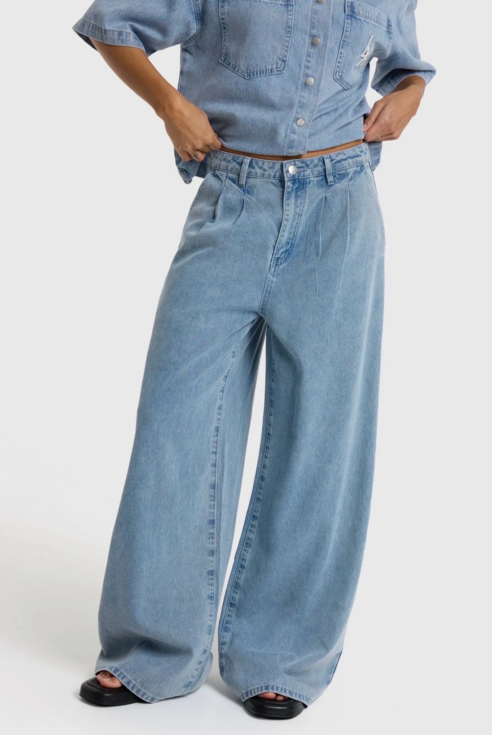 Knitted woven denim wide pants Alix the Label 2603198628 199