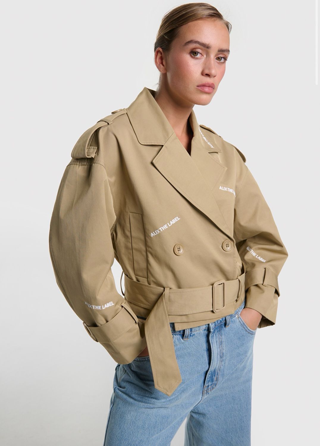 Short TRENCH coat Alix the Label Camel #2603412537