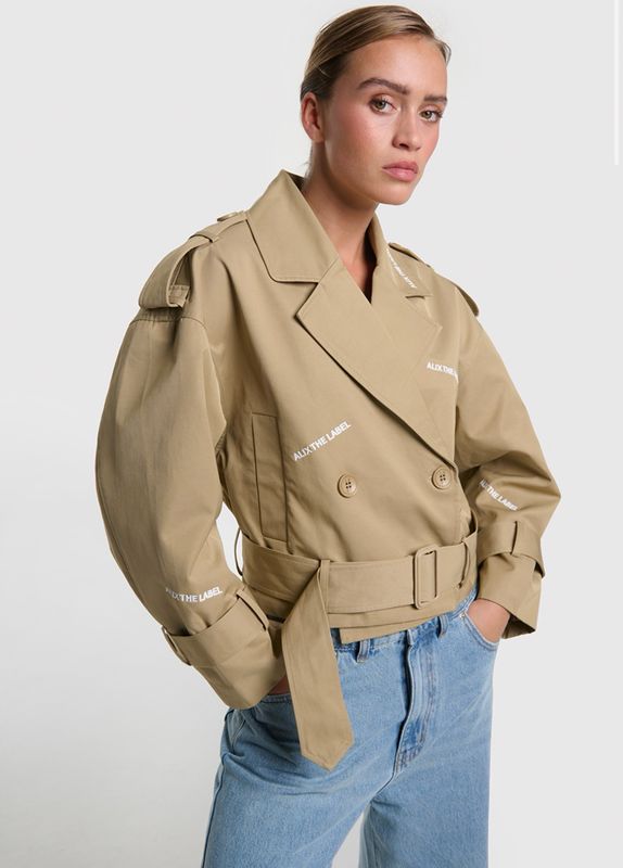 Short TRENCH coat Alix the Label Camel #2603412537
