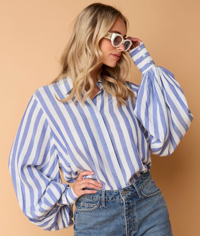 Thalita blouse van Ibana raya blue