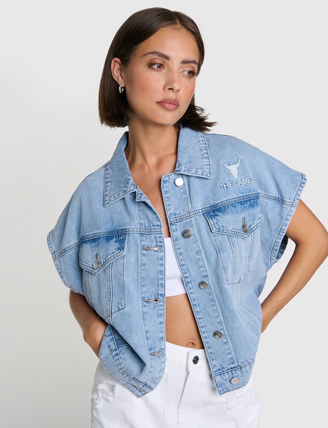 Soft denim waistcoat/ gilet Alix the Label #2604433680