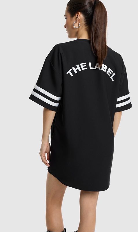 Baseball shirt dress zwart Alix the Label 2604335682