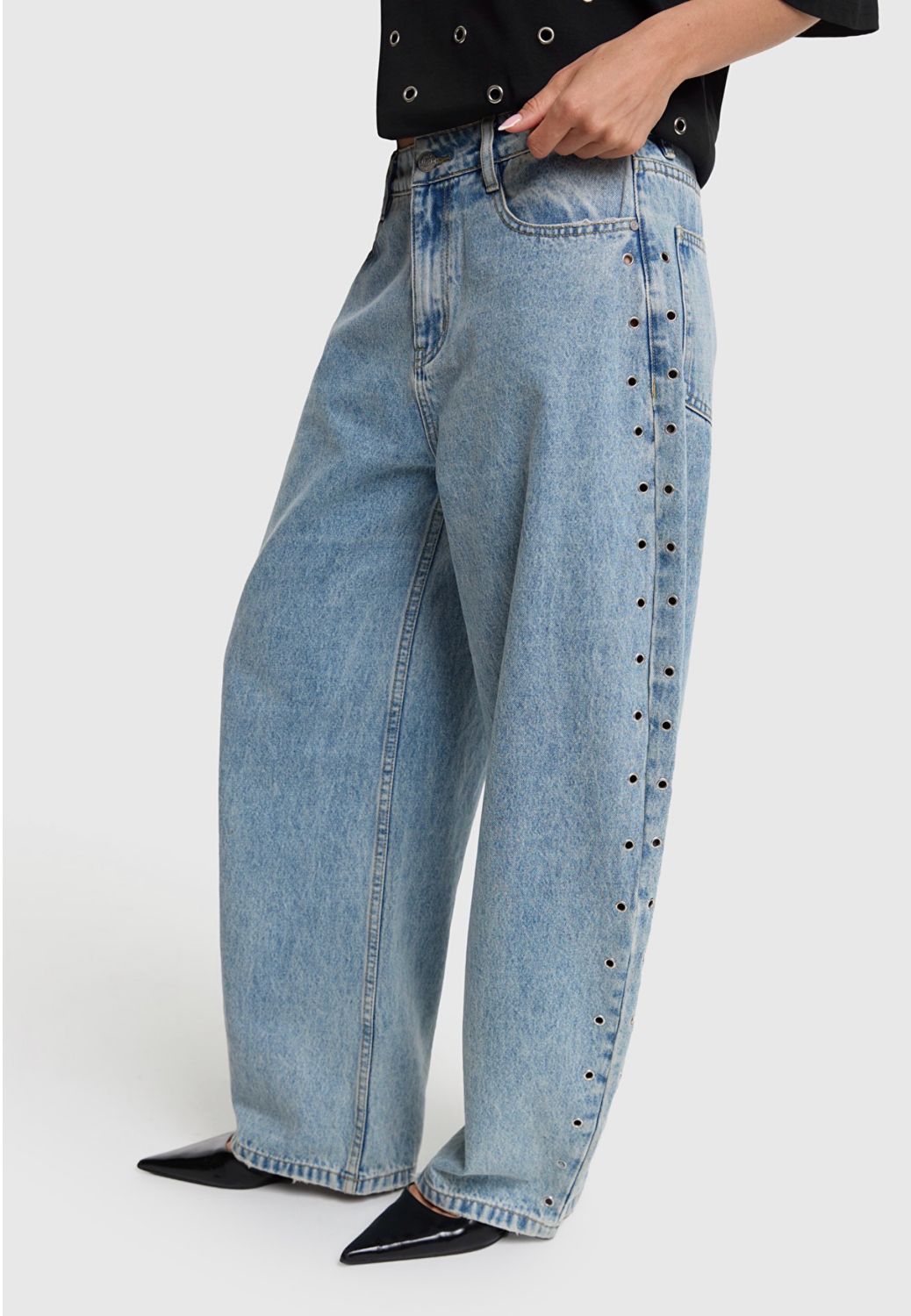 Studded barrel jeans Alix the Label #2606196717