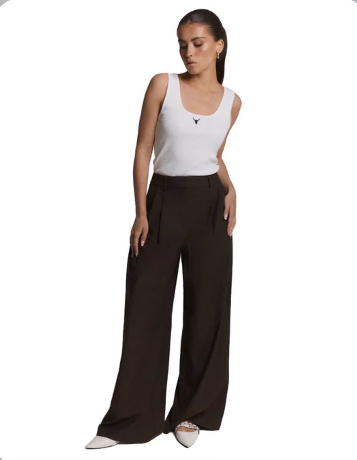 Wide leg pantalon Alix the Label 2608136875-664 deep brown Wide leg pantalon Alix the Label 2608136875-664 deep brown