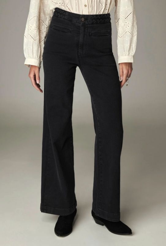 Maison Hotel Ross Pant Iron Maiden | Zwarte Wide-Leg Broek