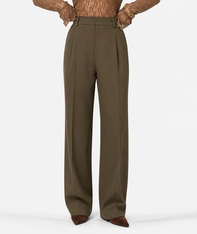 IBANA Phiene Pantalon – Olijfgroene Wijde Broek