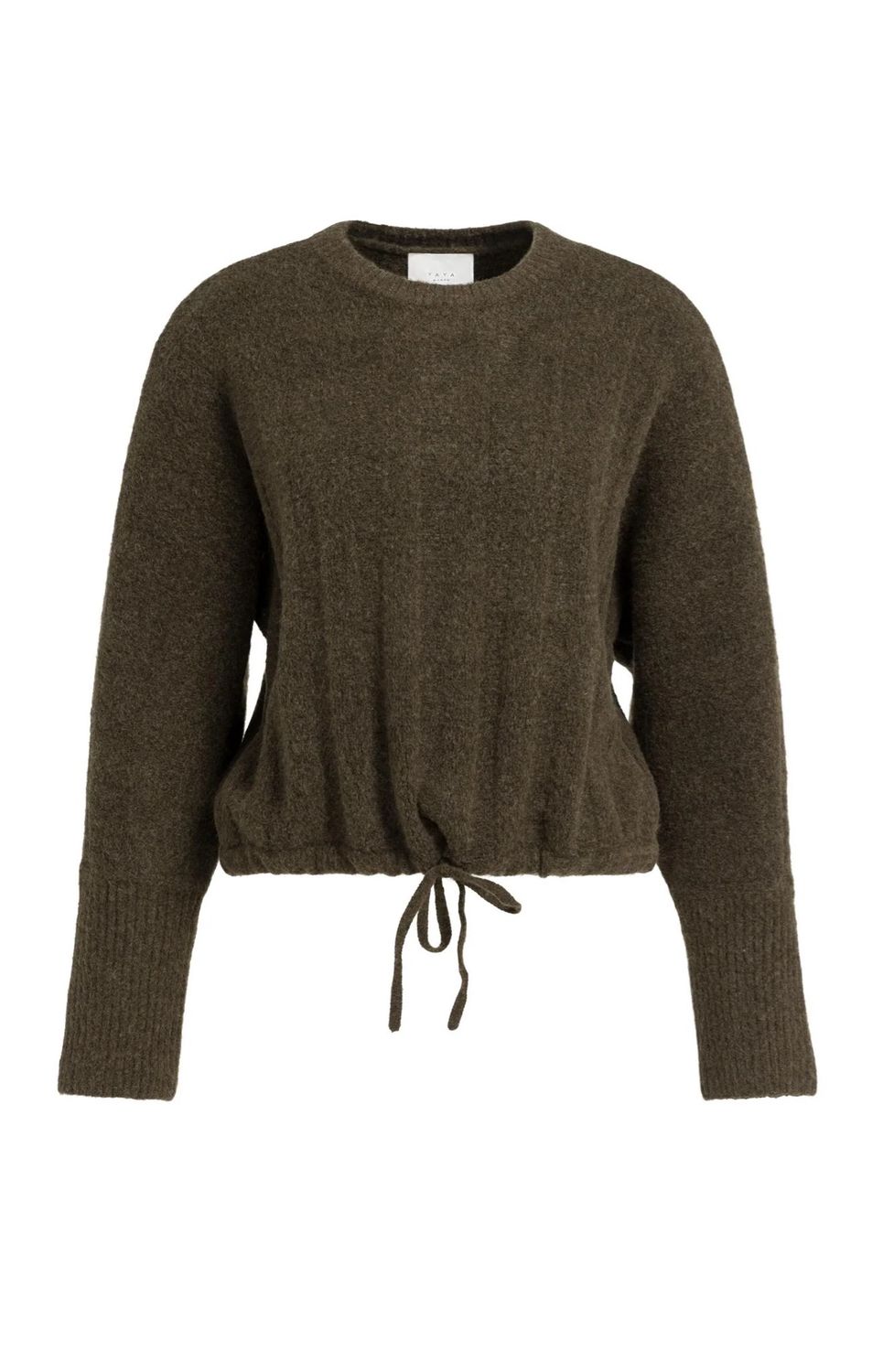 YAYA Trui met vleermuismouwen en trekkoord – 01-000631-609 slate brown