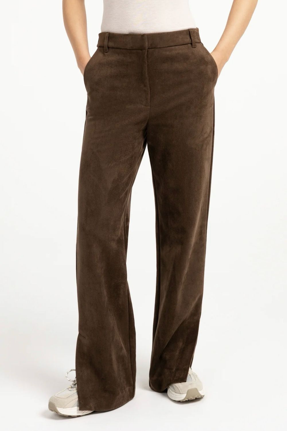 YAYA Suedine Pantalon met Wijde Pijpen 01-309283-609