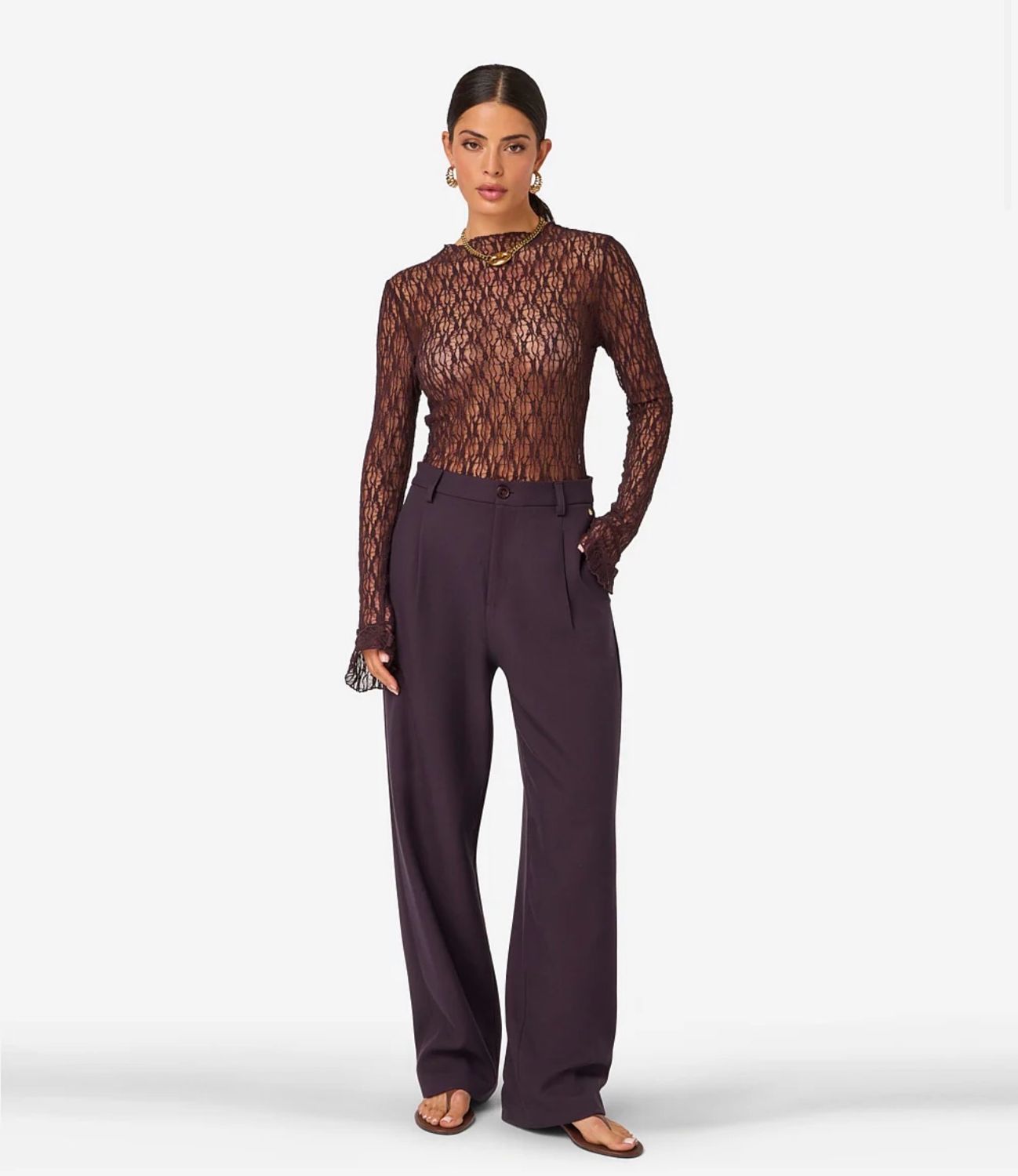 Peria pantalon Ibana aubergine