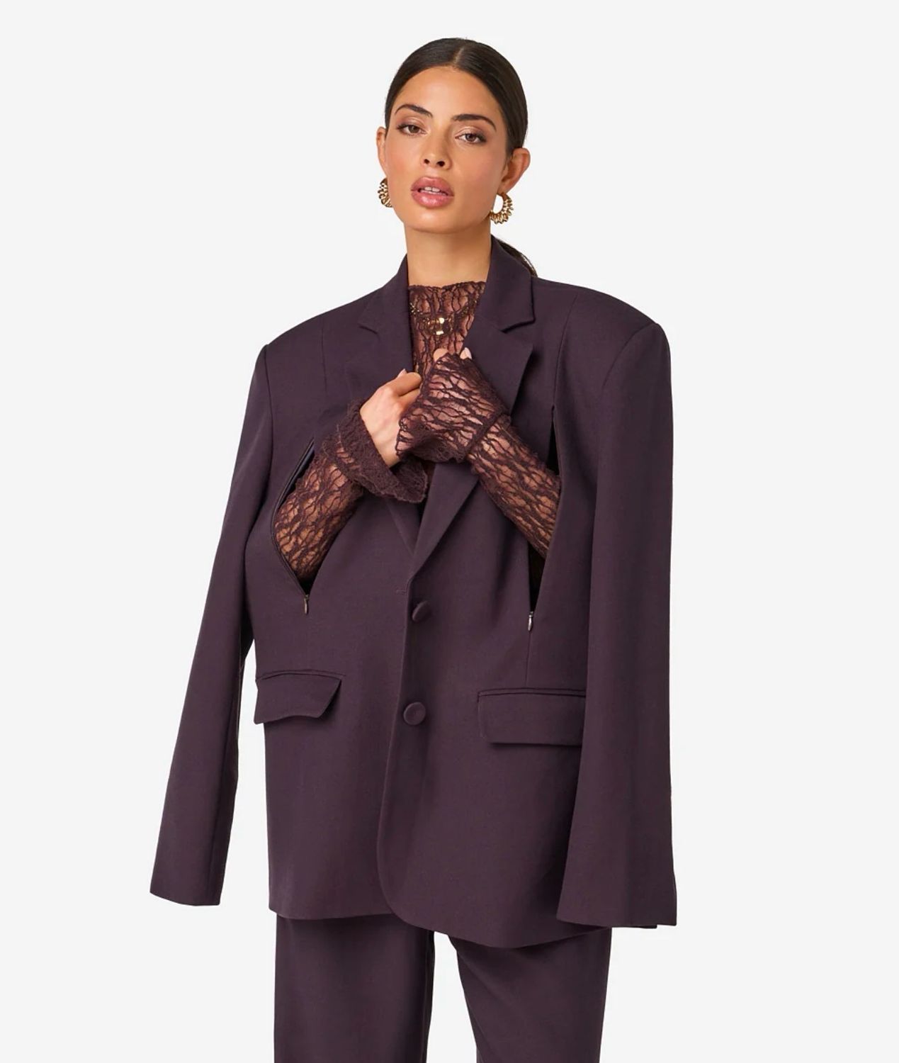 Jami Blazer Ibana aubergine