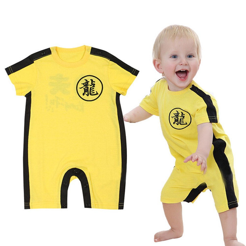 Baby Boys' Active Geometric Print Short Sleeves Romper Yellow