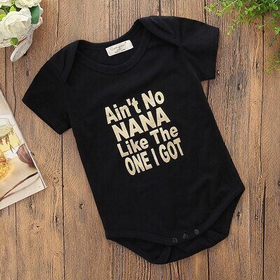 Baby Boys' / Girls' Simple / Casual Daily / Going out Print Stylish / Slim Short Sleeves Cotton Bodysuit Black / Toddler