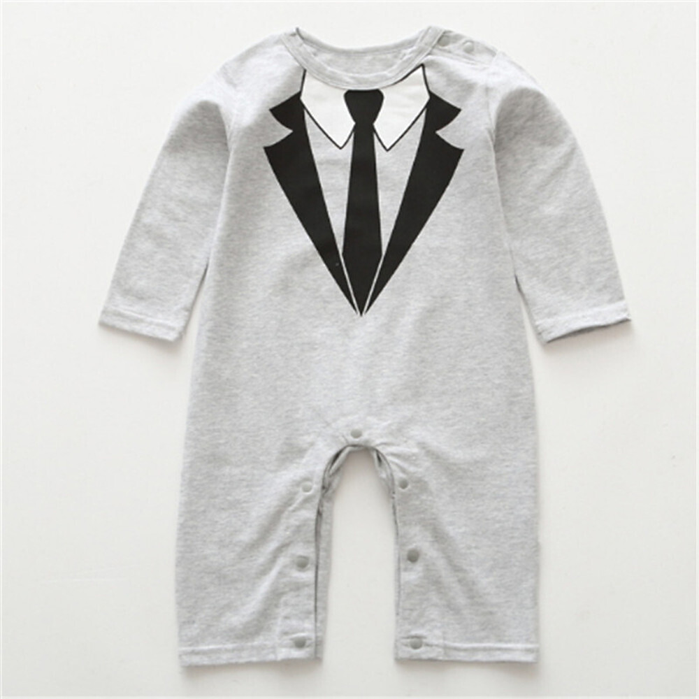 Baby Boys' Basic Solid Colored Long Sleeve Romper White / Toddler
