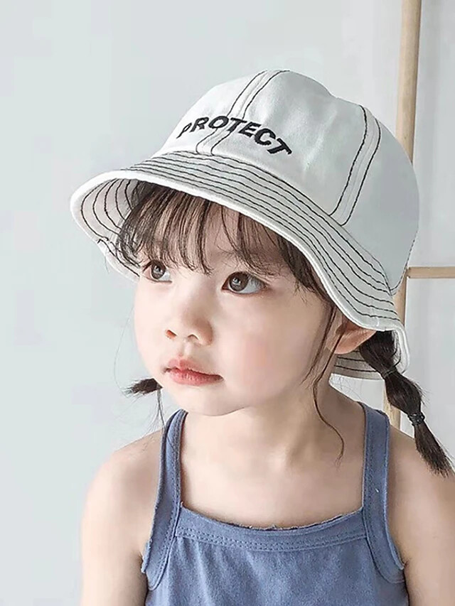Toddler / Infant Unisex Color Block Cotton Hats & Caps Black / White One-Size