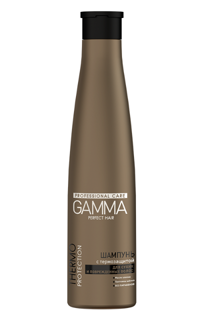 Шампунь GAMMA PERFECT HAIR с термозащитой для сухих и поврежденных волос, 350мл