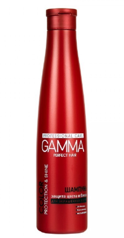 Шампунь GAMMA PERFECT HAIR защита цвета и блеск для окрашенных волос, 350мл