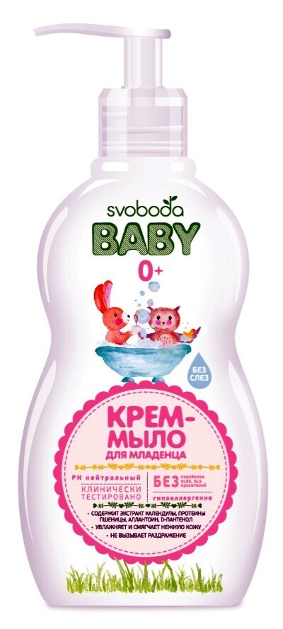Крем-мыло SVOBODA Baby для младенца 0+, 250г