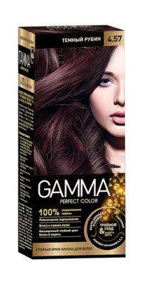 Краска для волос "GAMMA Perfect color" тёмный рубин, 4.57