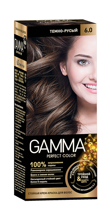 Краска для волос "GAMMA Perfect color" тёмно-русый, 6.0